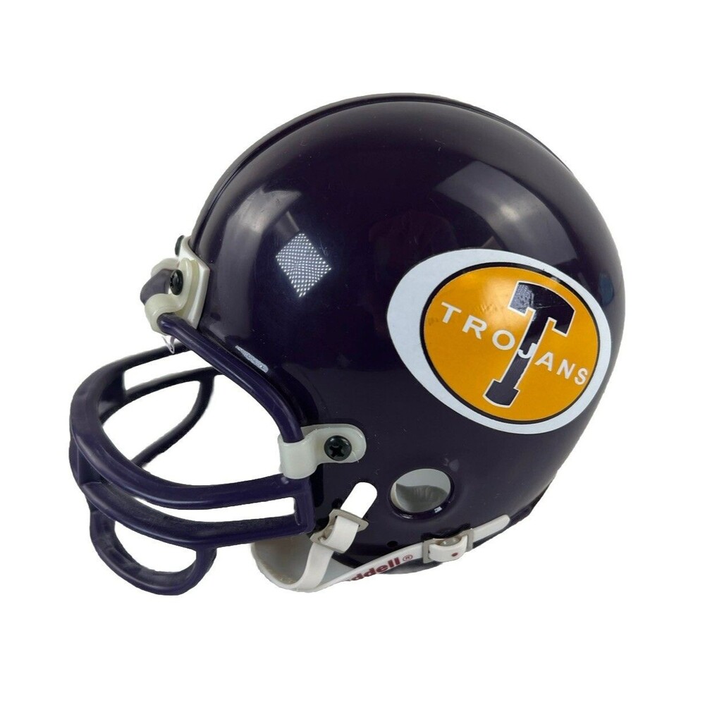 Riddell Purple Football Helmet Miniature Football Helmet Purple Trojans Team